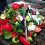 Datterini tomato, edamame & seaweed slad