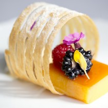 Tamago with Japanese knotweed sorbet