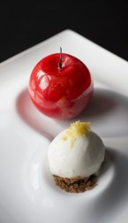 fuji apple with creme fraiche ice-cream