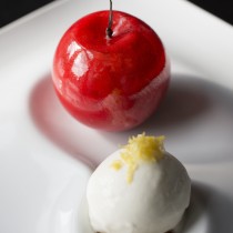 fuji apple with creme fraiche ice-cream