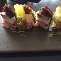 mackerel & sea bass kombu jime oshi sushi